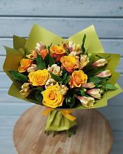 Букет цветов из:  Альстромерии и Розы в Кузнецово