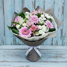 Букет цветов из:  Герберы, Альстромерии и Хризантемы #REPLACE_PRED# Кузнецово