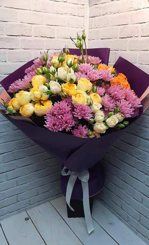 Букет цветов из: Хризантемы и Розы в Кузнецово