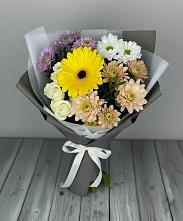 Букет цветов из:  Розы, Герберы и Хризантемы #REPLACE_PRED# Кузнецово