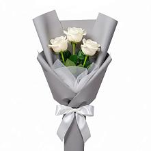 Букет 3 белые розы #REPLACE_PRED# Кузнецово