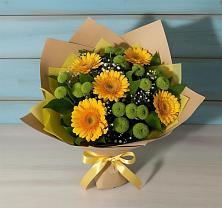 Букет цветов из:  Герберы и Хризантемы в Кузнецово