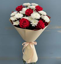 Букет цветов из:  Розы и Хризантемы в Кузнецово