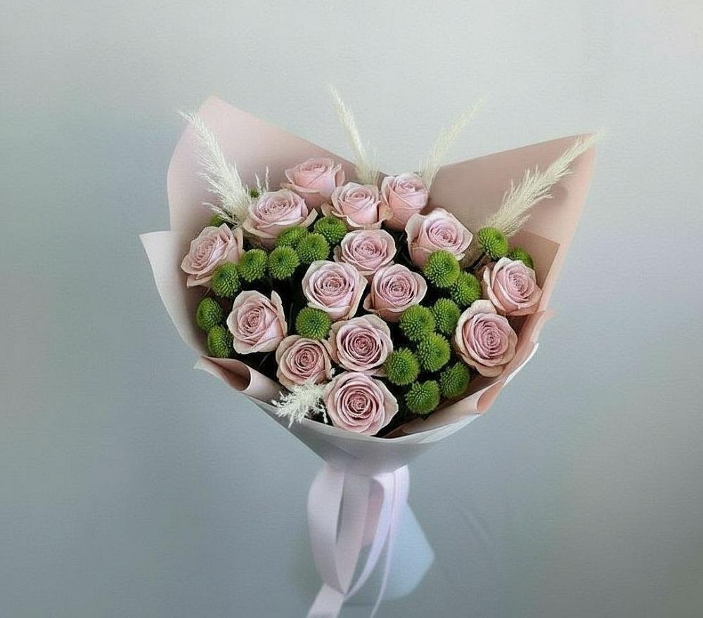 Букет цветов из: Розы и Хризантемы в Кузнецово