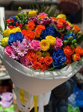 Букет цветов из: Розы и Хризантемы в Кузнецово