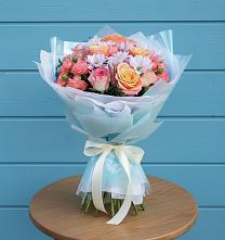 Букет цветов из:  Хризантемы и Розы в Кузнецово