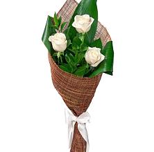 Букет 3 белые розы #REPLACE_PRED# Кузнецово